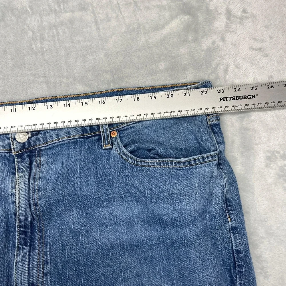 Levi's 505 Jeans Men 46x28 Blue Denim Medium Wash High Rise Red Tab Straight Leg
